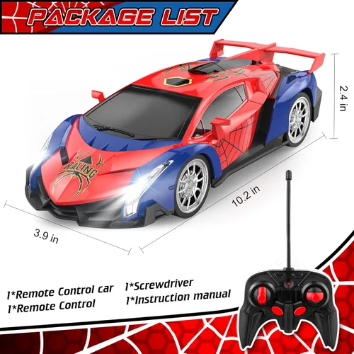 Miniatura 6 de Growsland Coche de Control Remoto para Niños, Coches RC para Niños 1:18 Vehículo Eléctrico Juguete Coche de Carreras Hobby con Luces y Controlador