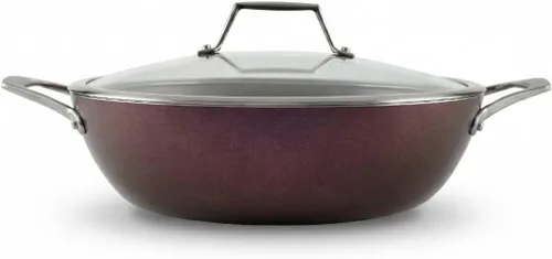 Miniatura 12 de TECHEF - Colección Art Pan, Olla de sopa con tapa de cristal, fabricada en Corea (2 cuartos de galón) Morado