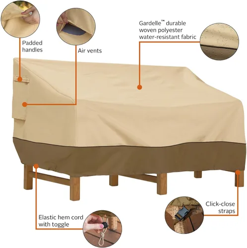 Miniatura 5 de Classic Accessories Veranda - Funda resistente al agua de 58 pulgadas de profundidad para sofá/sofá de dos plazas de patio, fundas para muebles