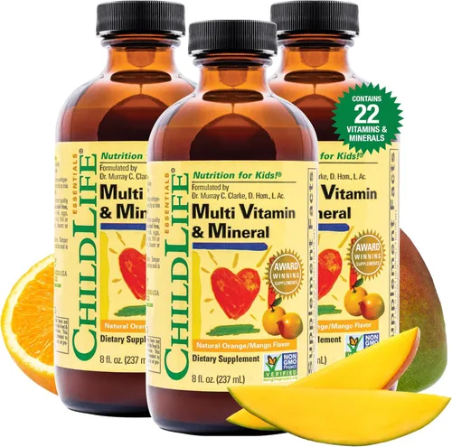 ChildLife Essentials Multivitamínico y mineral para niños, vitaminas para niños, suplemento multivitamínico líquido para el bienestar de niños