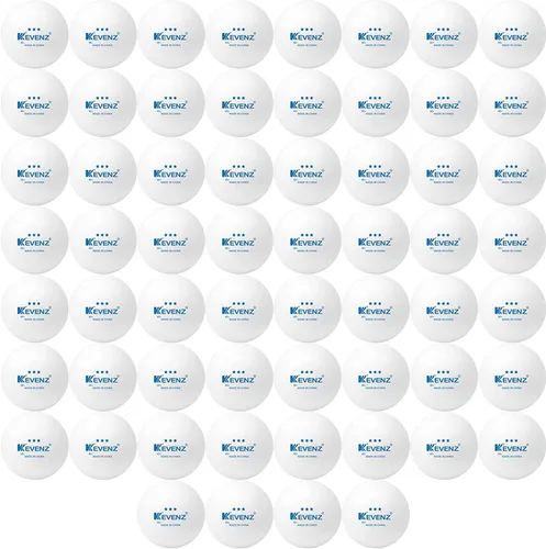 Miniatura 5 de KEVENZ Paquete de 60 pelotas de ping pong de 3 estrellas, pelota de tenis de mesa avanzada de 1.57 pulgadas + mm, pelotas de ping pong al aire