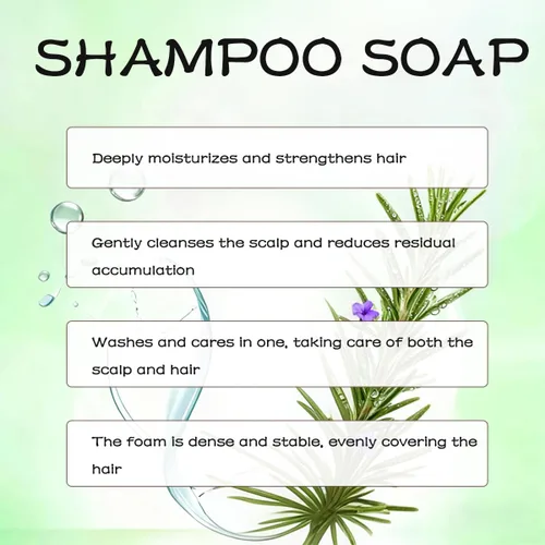 Miniatura 2 de Barra de champú con infusión de romero con cebolla y biotina, champú hidratante para el cuidado del cabello hidratante 3 en 1, limpieza profunda