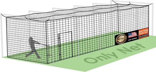Miniatura 12 de ORIENGEAR Baseball Batting Cage Nets, ONLY NET, 70'L/55'L/35'L/20'L Baseball and Softball Cage Netting, 1.88" #45 Mesh, Professional Fully Enclosed