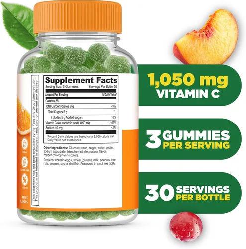 Miniatura 2 de Lifeable Vitamina C – Suplemento de gomitas de sabor natural de gran sabor – Vitaminas masticables vegetarianas sin OMG – para apoyo inmunológico