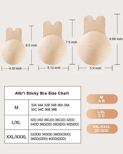 Miniatura 4 de Brasier adhesivo, 2 pares de pechos adhesivos para mujer, sujetadores invisibles de silicona para vestido sin tirantes sin espalda