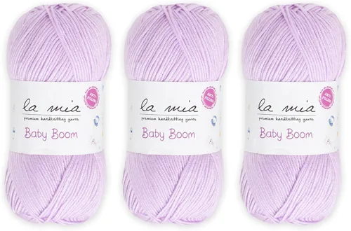 Miniatura 31 de 1 madeja La Mia Baby Boom, hilo acrílico 100% antipilling para tejer y ganchillo para tejer y ganchillo, 3.53 oz (3.5 onzas) / 820.2 ft