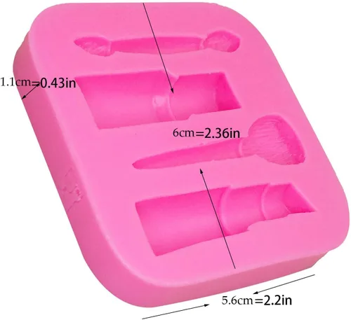 Miniatura 5 de 3pc chica bailarina, herramientas de maquillaje, labios boca silicona chocolate molde pastel decoración herramientas Fondant Sugarcraft moldes