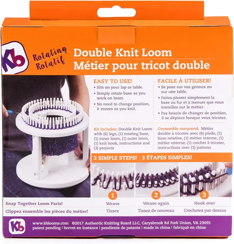 Miniatura 2 de Telar doble Authentic Knitting Board, giratorio y blanco