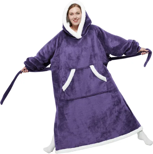 Miniatura 18 de Bedsure Manta Ponible con Capucha, Cómoda Sudadera Manta Larga con Capucha como Regalos de Sudadera para el Día de las Madres para Mamá Mujeres