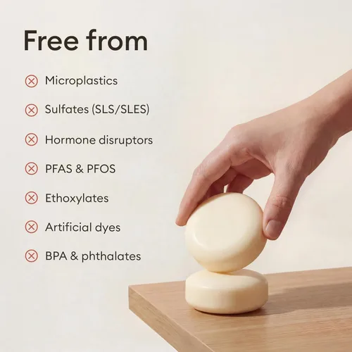 Miniatura 7 de Vove Juego de barra de champú (2 barras + bolsa de almacenamiento), champú sólido sin sulfato para el crecimiento y la fuerza del cabello, proteína