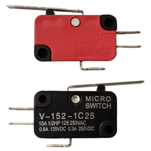 Miniatura 6 de V-15-1C25 125V/250V 15A Botón SPDT Acción de presión momentánea 1 NO 1 NC Micro Limit Switch 20-Pack
