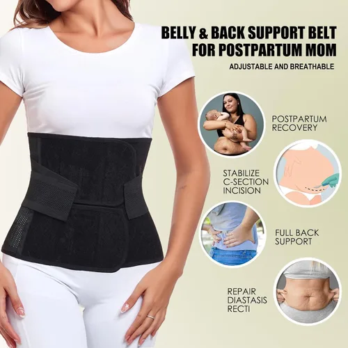 Miniatura 4 de MAMODY Banda posparto para el vientre, faja abdominal posparto, faja abdominal poscirugía, cinturón de apoyo para recuperación después