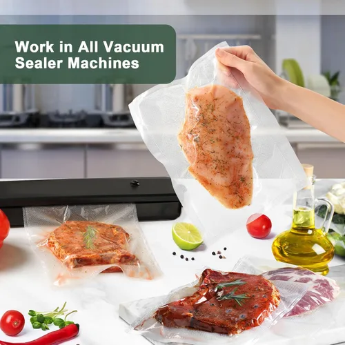 Miniatura 6 de Bolsas selladoras al vacío para alimentos, 200 cuartos de galón de 8 x 12 pulgadas, bolsas de ahorro de alimentos precortadas, tamaño de cuarto