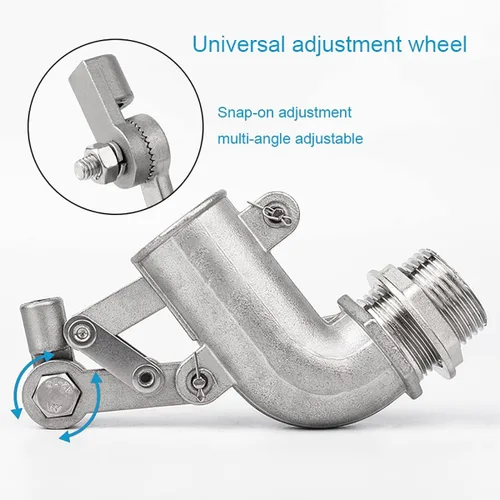 Miniatura 5 de Valve，Float Valve,Stainless Steel Floating Ball Float Valves, 1/2" 3/4" 1" 1-1/4" Water Tank Bend Elbow Floating Ball Valve, Adjustable Male Thread
