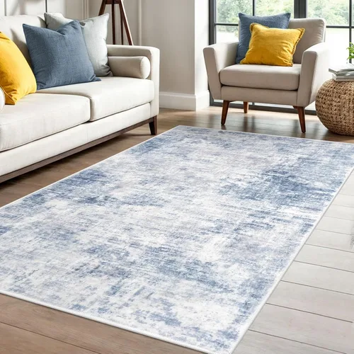 Miniatura 174 de IOHOUZE Alfombra pequeña abstracta de 2 x 3 pies, alfombra de entrada lavable para entrada interior, alfombras con respaldo de goma, alfombra gris