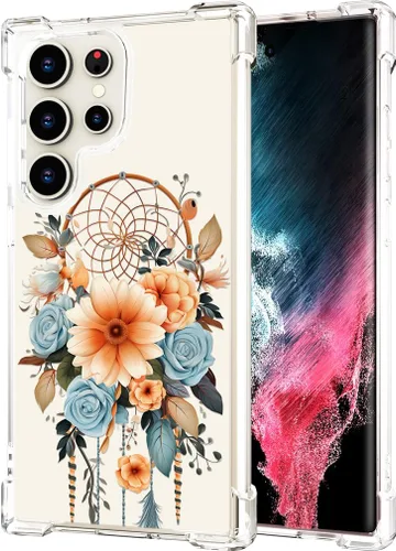 Miniatura 134 de Hungo Funda compatible con Samsung Galaxy S23 con diseño floral y bonito diseño transparente, femenino para mujeres y niñas, con hermoso clavel