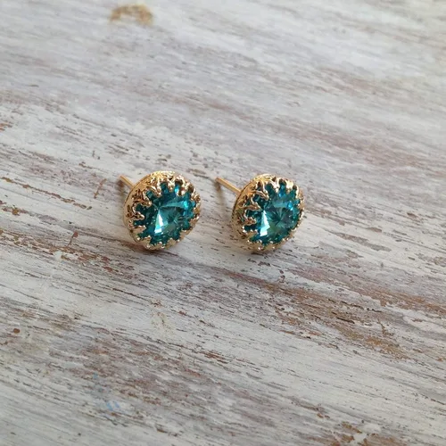 Miniatura 2 de Pendiente de oro con piedras preciosas, 0.315 in