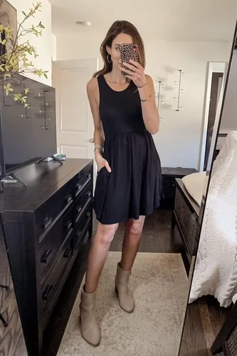Miniatura 6 de HiMONE Women's 2023 Sleeveless Loose Plain Dresses Casual Short Dress with Pocket