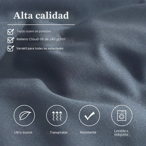 Miniatura 6 de Monbix - Juego de edredón tamaño King de 7 piezas, ropa de cama en una bolsa, juego de edredón para todas las estaciones con edredón, sábanas, Azul