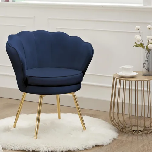 Miniatura 9 de Czlolo Juego de 2 sillas decorativas, sillas de tocador de terciopelo con respaldo, silla decorativa pequeña moderna de mediados de siglo para sala
