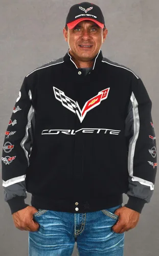 Miniatura 8 de JH DESIGN GROUP Chaqueta de sarga de algodón bordada Chevy Corvette C7 para hombre