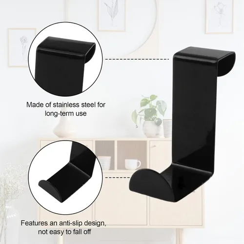Miniatura 4 de Over Cabinet Door Hooks, 8Pcs Plastic Over Door Single Hooks Multi-Purpose Over The Cupboard Drawer Hooks Space-Saving Hanger Extender Clips Hooks