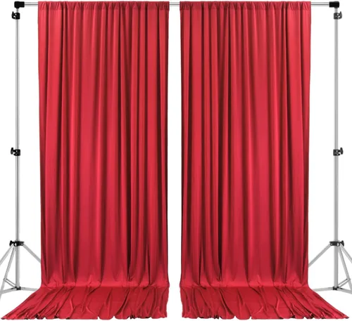 Miniatura 36 de AK TRADING CO. Cortinas de telón de fondo de poliéster IFR de 10 pies x 8 pies con bolsillos para varillas - Cortinas para decoración de ventana