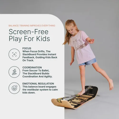 Miniatura 5 de GIBBON SlackBoard - GiBoard Balance Board Kids & Adults - Slackline Balance Trainer - Slack Board Core Workout Equipment Home Gym Training