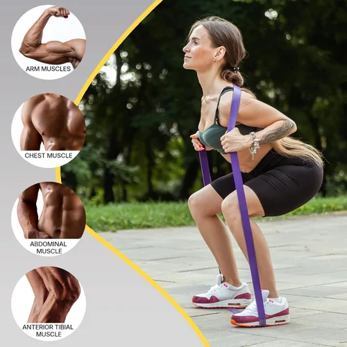 Miniatura 5 de Bandas de ejercicio, juego de 6 bandas de resistencia para entrenar, juego de bandas de dominadas, equipo de entrenamiento en casa, guía