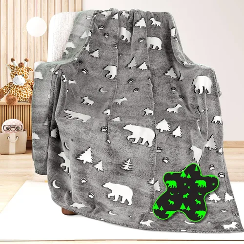 Regalos de Oso Juguetes para Niños Niños Bebé - Manta de Oso que Brilla en la Oscuridad Regalos de Oso para Decoración de Cumpleaños Edad 12 3 4 5 6