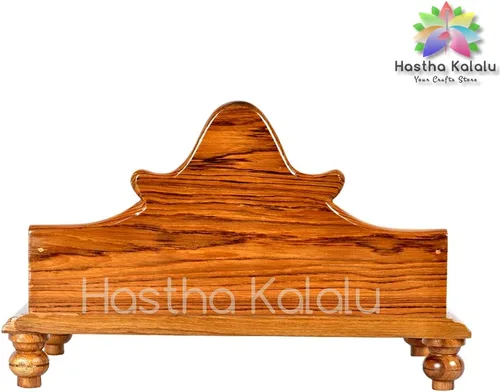 Miniatura 4 de Hastha Kalalu Moksha Teakwood Pooja Mandir para el hogar I Templo de madera maciza hecho a mano de primera calidad I Mantap Puja colgante de pared
