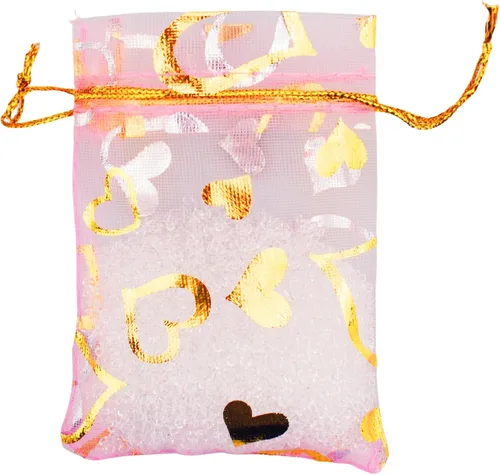Miniatura 22 de QIANHAILIZZ Paquete de 100 bolsas de regalo de organza con forma de corazón de flores de 2.8 x 3.5 pulgadas, bolsa de regalo para dulces, bolsa