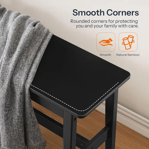 Miniatura 5 de HOOBRO Banco de comedor de bambú de 39.3 pulgadas, banco de mesa de cocina de granja, muebles de cocina y sala de estar, fácil de montar, resistente
