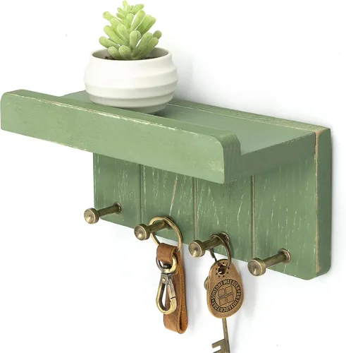 Miniatura 18 de Rebee Vision Soporte de Pared para Llaves Estilo Granja - Organizador de Correo Decorativo con 7 Ganchos para Llaves y Estante de Pared - Decoración