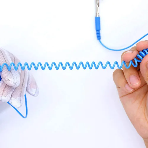 Miniatura 6 de Correa de muñeca antiestática, pulsera ESD ajustable con clip de cocodrilo de alambre de conexión a tierra, para trabajar en dispositivos