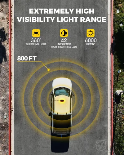 Miniatura 6 de Xprite Barra de Luz Estroboscópica de Emergencia Ámbar para Techo, Luces Intermitentes de Seguridad Beacon de Advertencia con Panel de Control Base