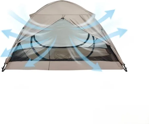 Miniatura 3 de Tienda de campaña domo ultraligera de doble capa impermeable para 2/4 personas de 4 estaciones para mochileros – Configuración fácil,