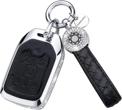 Miniatura 37 de Funda para llavero compatible con Volvo, cuero negro con cristal de protección de 360 grados para XC90, XC60, XC40, S60, S90, V60, V90, Polestar 1