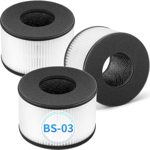 Paquete de 3 filtros de repuesto BS-03 H13 True HEPA para filtros de aire HEPA PARTU BS-03 y Slevoo BS-03 HEPA, 3 en 1.
