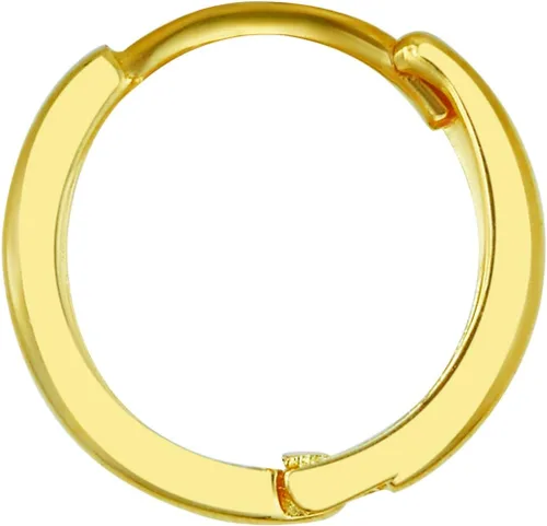 Miniatura 11 de 14k REAL Yellow OR White Gold 2mm Thickness Huggie Earrings (10 x 10 mm)