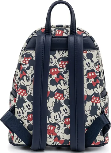 Miniatura 2 de Loungefly Disney Mickey Minnie Mouse Mini Mochila Bolso AOP Rojo Marino marino
