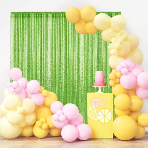 Miniatura 3 de 2 paneles de cortinas de fondo de lentejuelas verdes de 8 pies, cortinas de fondo de fotografía con purpurina para decoración de Navidad, boda