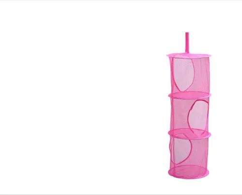 Miniatura 6 de Organizador de bolsas de malla para ahorrar espacio, 3 compartimentos, cesta de almacenamiento de juguetes para habitación de los niños, 3