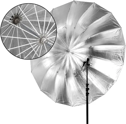 Miniatura 5 de Glow Easy Lock - Paraguas grande de fibra de vidrio de color plateado profundo (51 pulgadas)