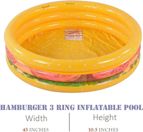 Miniatura 4 de Piscina para niños, hamburguesa de sandía, piscina inflable de helado, piscina de agua en verano, piscina de 45 pulgadas