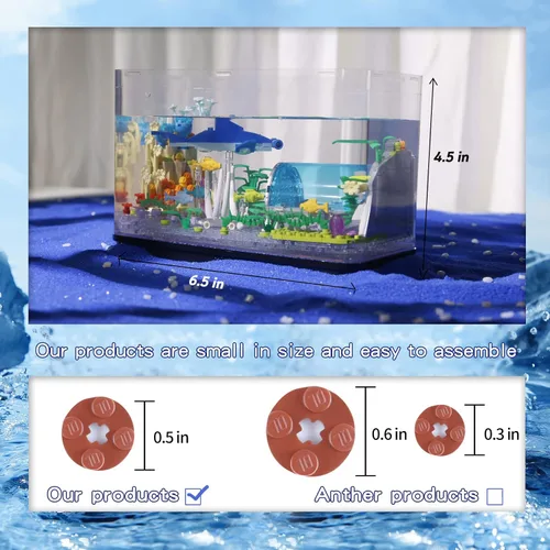 Miniatura 4 de Bibilock Bloques de construcción de pecera, bloques de construcción de acuario ideales creativos (puede añadir efectos de luz de agua y carga)