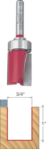 Freud 50-106 - Broca de enrutador con rodamiento superior de 3/4 pulgadas de diámetro con vástago de 1/4 de pulgada por Freud