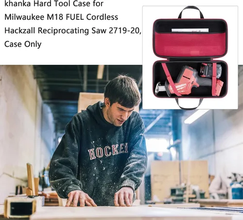 Miniatura 5 de khanka Funda de repuesto rígida para sierra recíproca inalámbrica Milwaukee M18 FUEL Hackzall 2719-20, solo funda