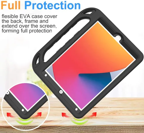 Miniatura 6 de BMOUO Funda para niños para iPad de 9ª/8ª/7ª generación (2021/2020/2019), con protector de pantalla integrado, soporte con mango a prueba de golpes