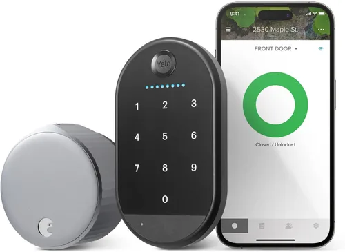 Miniatura 8 de Cerradura inteligente Wi-Fi Yale August con teclado, negra Entrada sin llave, teclado digital táctil, escáner de huellas dactilares